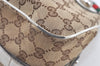 Auth GUCCI Web Sherry Line Match Ball Tote Bag GG Canvas Leather Brown 0492K