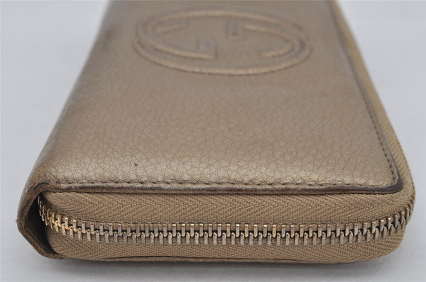 Authentic GUCCI SOHO Long Wallet Purse GG Tassel Leather 308004 Gold 0494K
