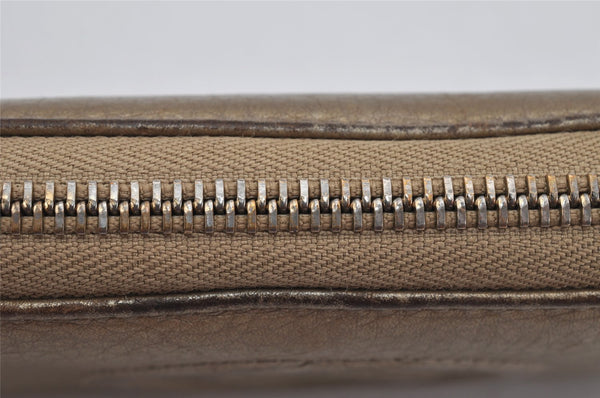Authentic GUCCI SOHO Long Wallet Purse GG Tassel Leather 308004 Gold 0494K