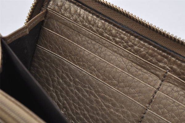 Authentic GUCCI SOHO Long Wallet Purse GG Tassel Leather 308004 Gold 0494K