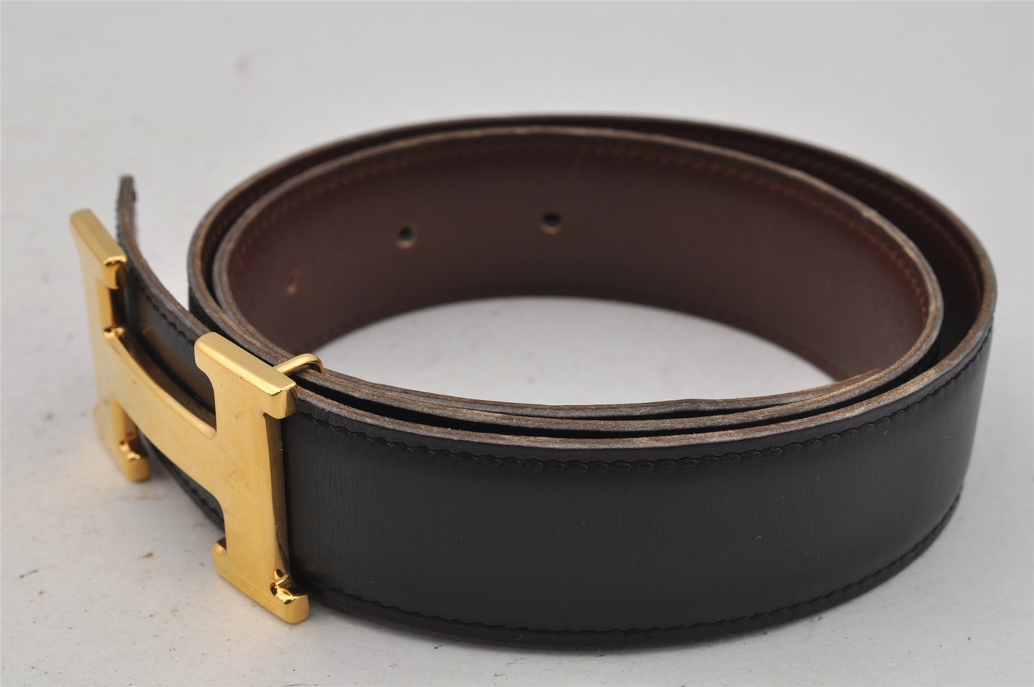 Authentic HERMES Constance Leather Belt Size 65cm 25.6