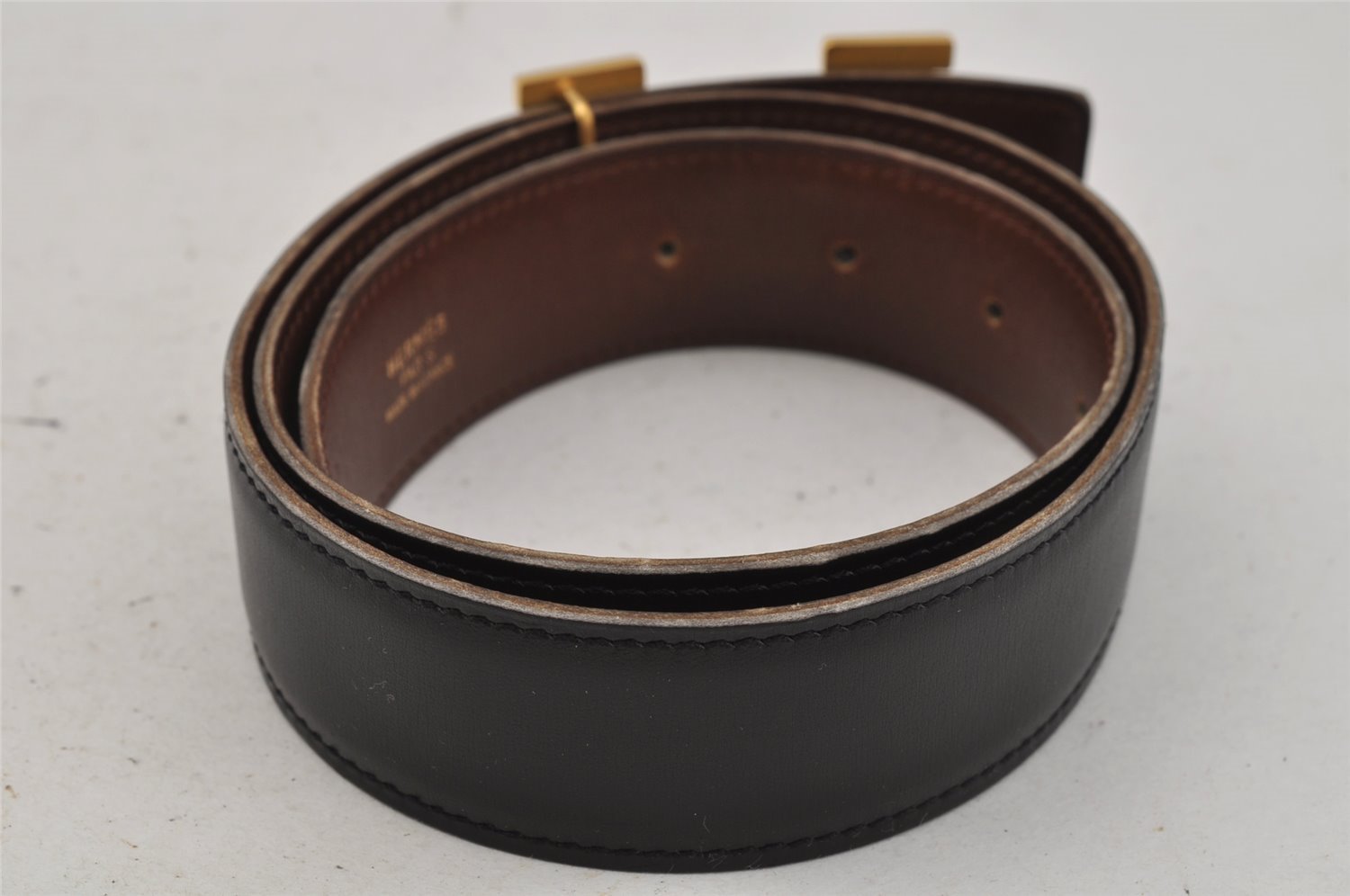 Authentic HERMES Constance Leather Belt Size 65cm 25.6