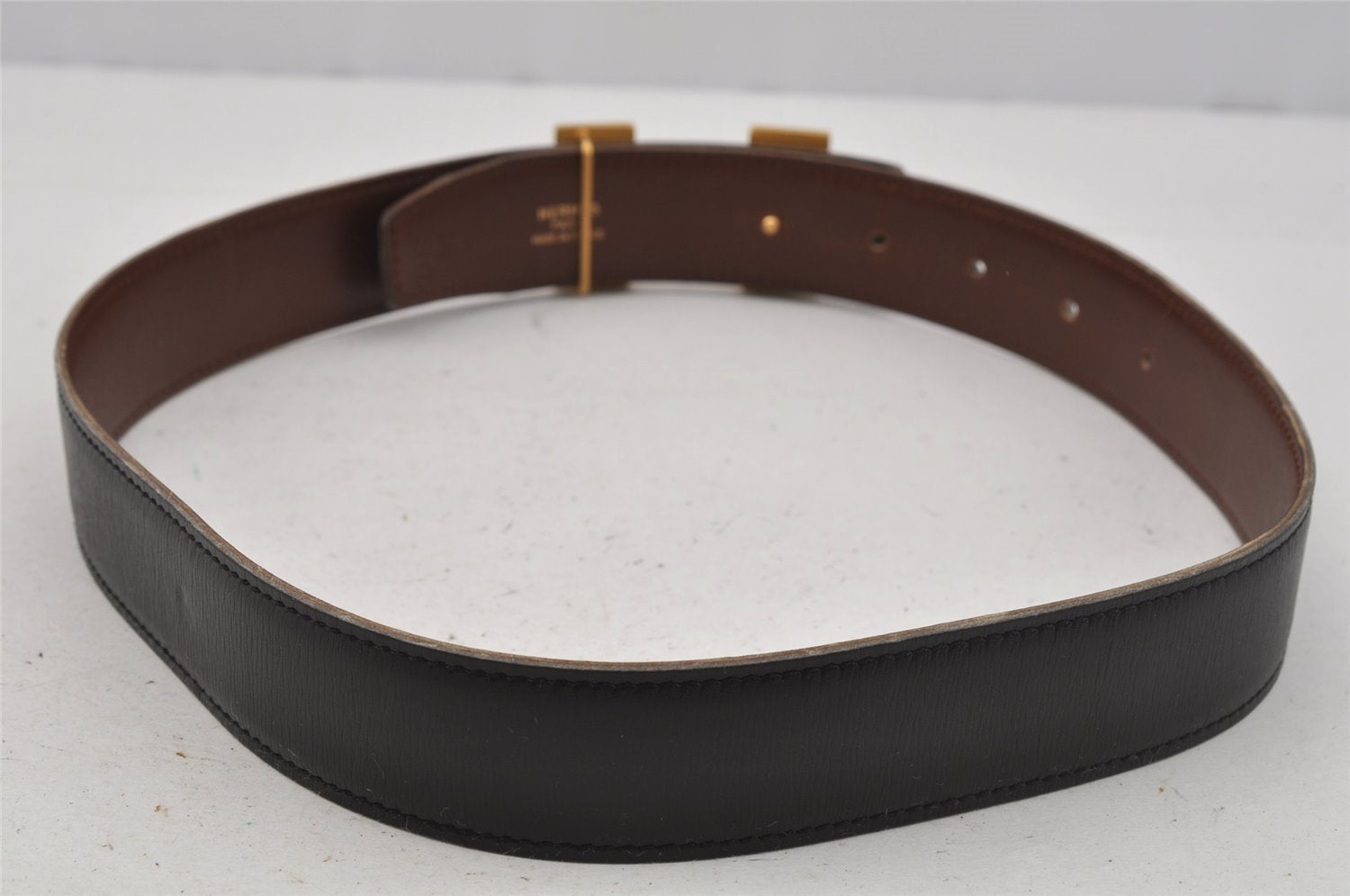 Authentic HERMES Constance Leather Belt Size 65cm 25.6