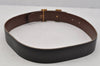 Authentic HERMES Constance Leather Belt Size 65cm 25.6" Black Brown 0496J