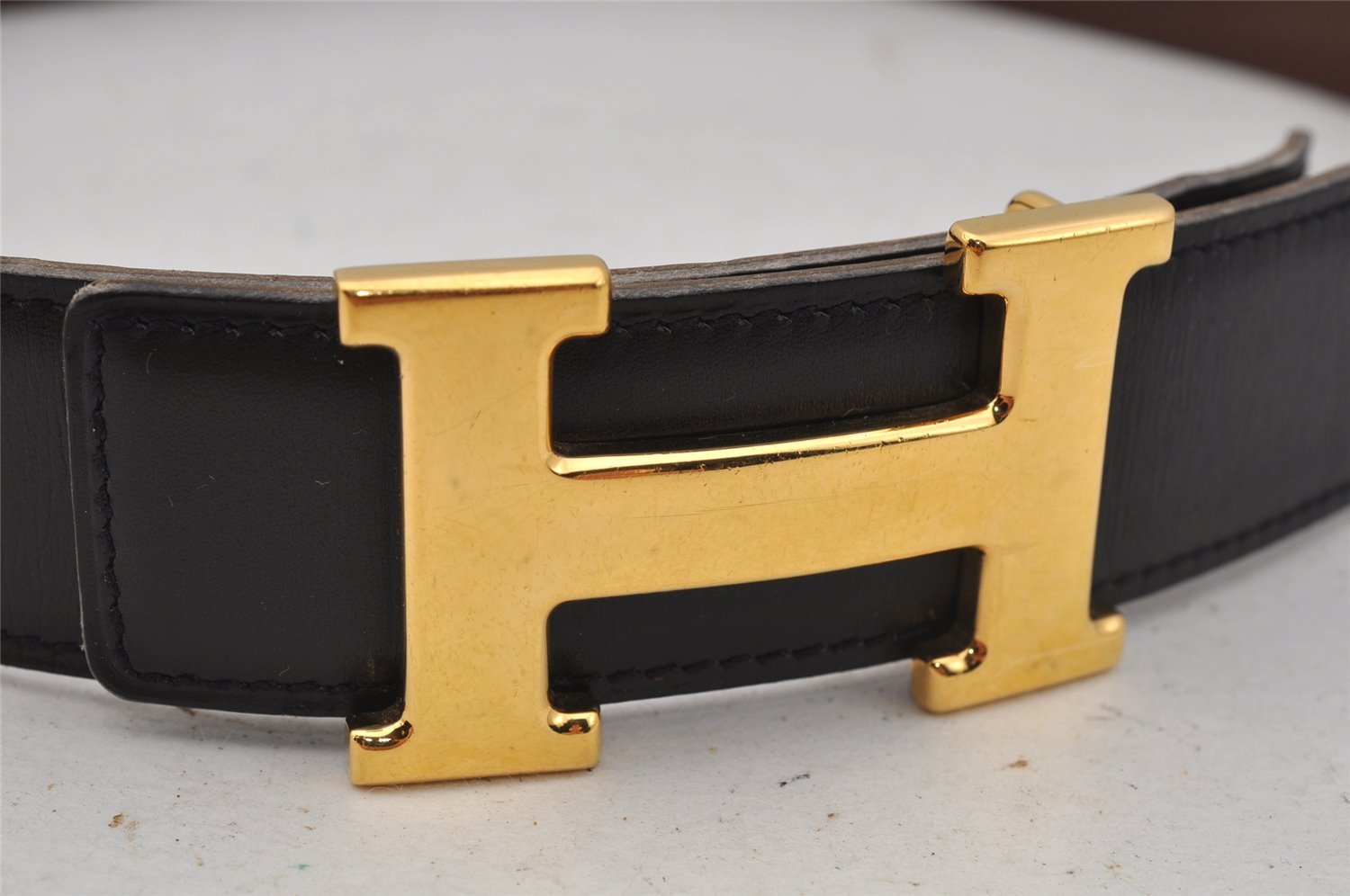 Authentic HERMES Constance Leather Belt Size 65cm 25.6