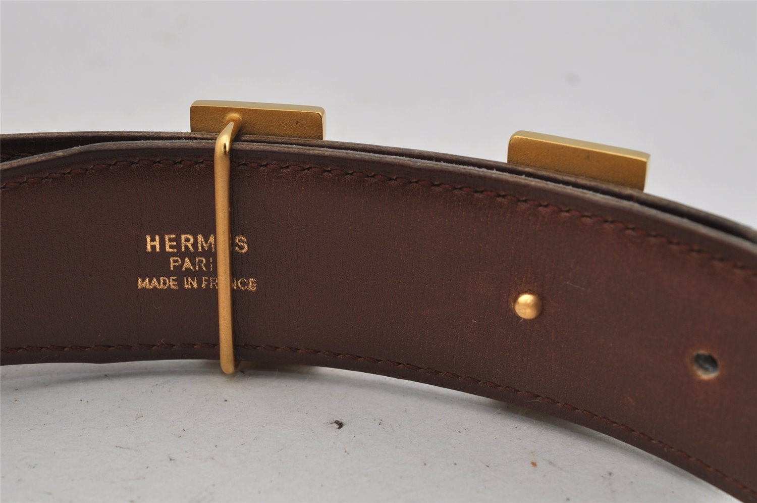 Authentic HERMES Constance Leather Belt Size 65cm 25.6