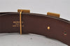 Authentic HERMES Constance Leather Belt Size 65cm 25.6" Black Brown 0496J