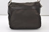 Authentic PRADA Nylon Tessuto Leather Shoulder Hand Bag Purse Brown 0497J