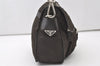 Authentic PRADA Nylon Tessuto Leather Shoulder Hand Bag Purse Brown 0497J