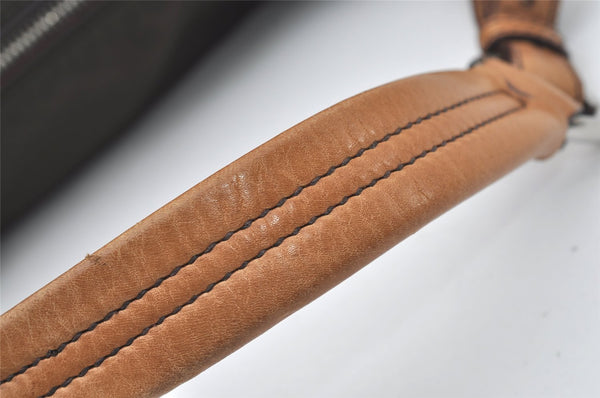 Authentic PRADA Nylon Tessuto Leather Shoulder Hand Bag Purse Brown 0497J