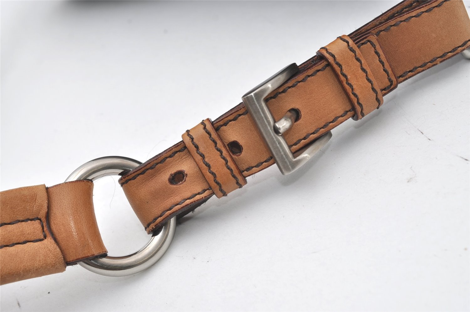 Authentic PRADA Nylon Tessuto Leather Shoulder Hand Bag Purse Brown 0497J