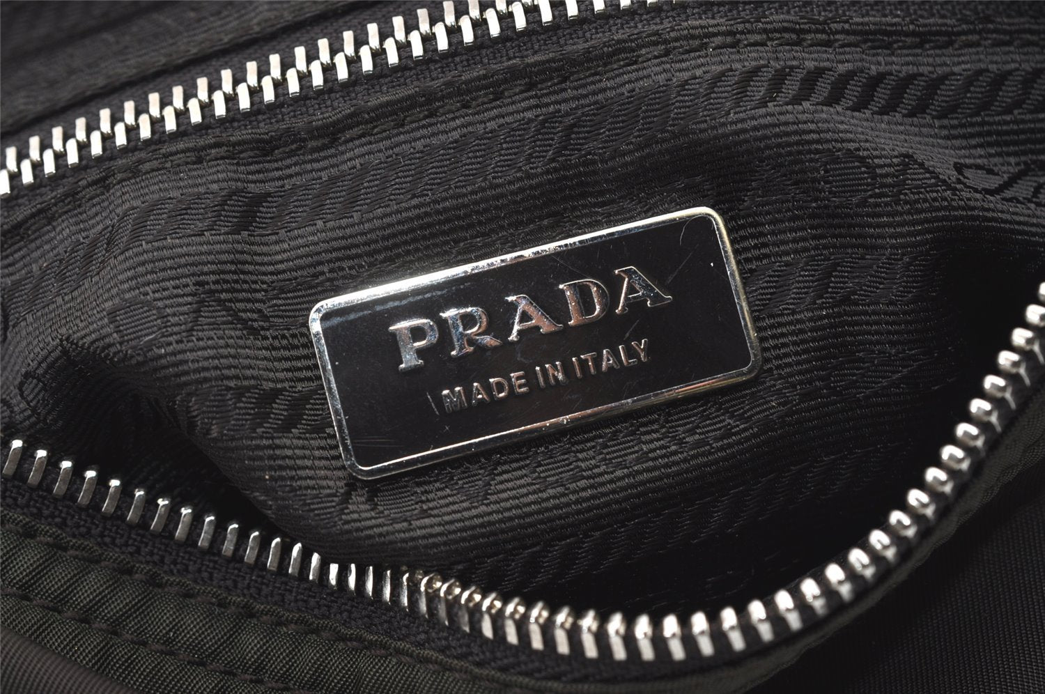 Authentic PRADA Nylon Tessuto Leather Shoulder Hand Bag Purse Brown 0497J