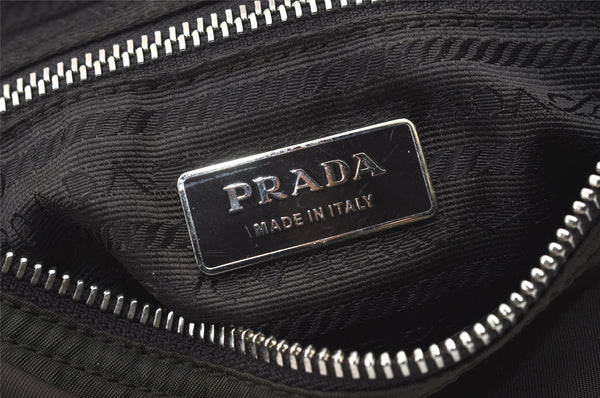 Authentic PRADA Nylon Tessuto Leather Shoulder Hand Bag Purse Brown 0497J