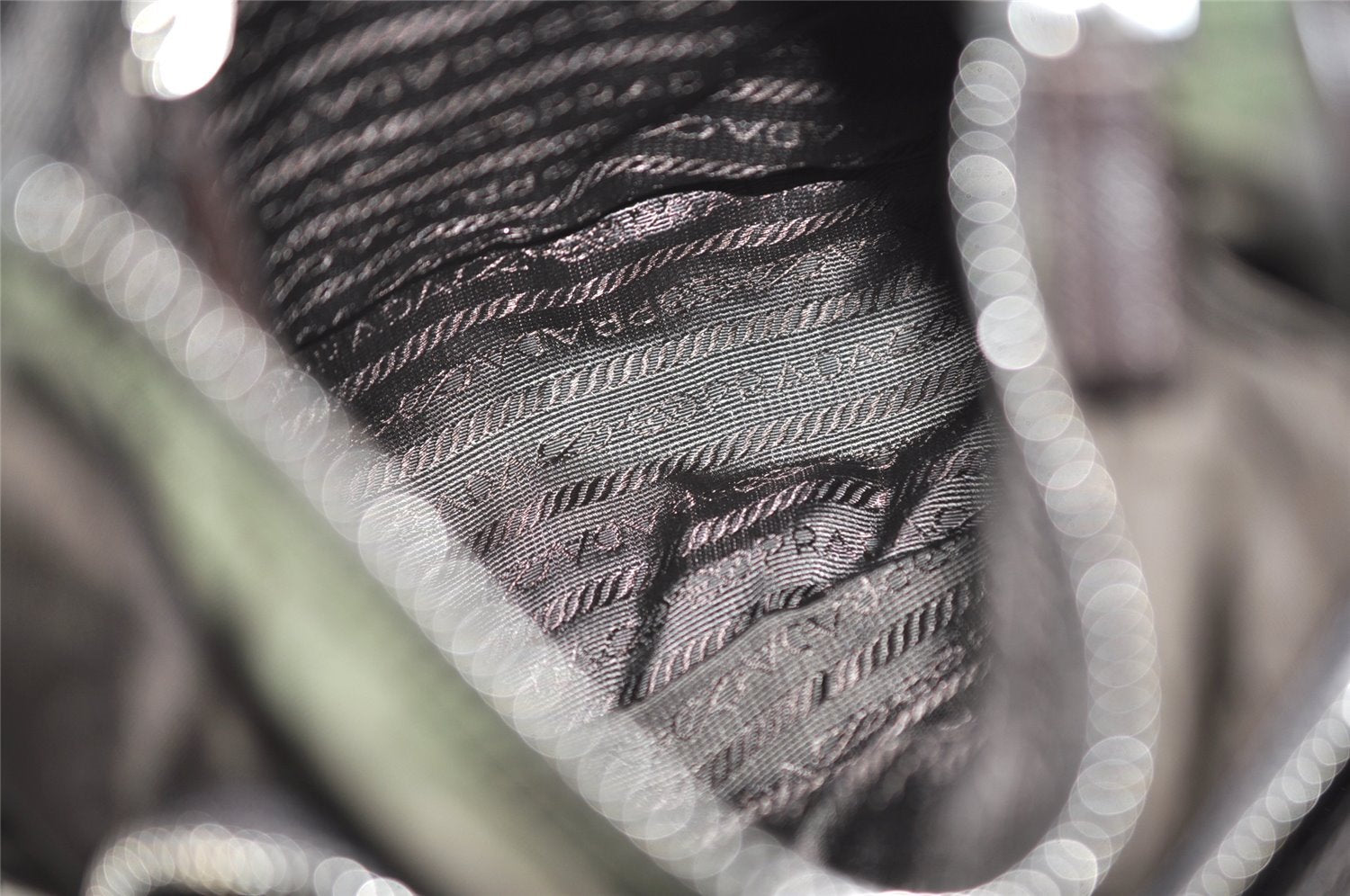 Authentic PRADA Nylon Tessuto Leather Shoulder Hand Bag Purse Brown 0497J