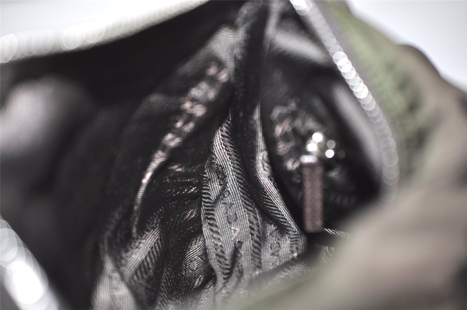 Authentic PRADA Nylon Tessuto Leather Shoulder Hand Bag Purse Brown 0497J