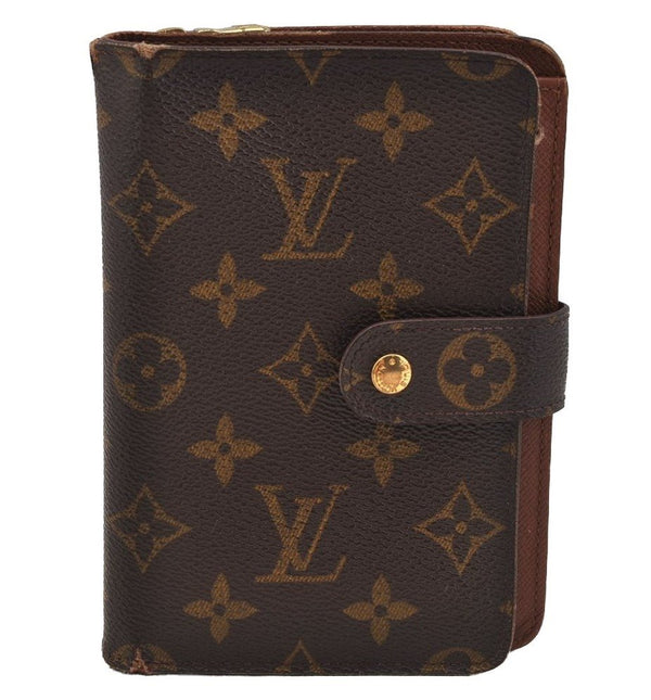 Authentic Louis Vuitton Monogram Porte Papier Zip Bifold Wallet M61207 LV 0499J