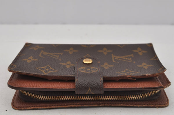 Authentic Louis Vuitton Monogram Porte Papier Zip Bifold Wallet M61207 LV 0499J