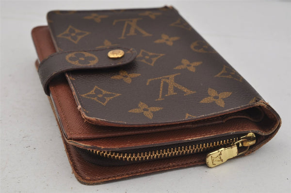 Authentic Louis Vuitton Monogram Porte Papier Zip Bifold Wallet M61207 LV 0499J