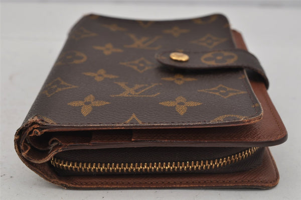 Authentic Louis Vuitton Monogram Porte Papier Zip Bifold Wallet M61207 LV 0499J