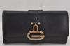 Authentic GUCCI Vintage Long Wallet Purse Leather 131847 Black 0500K