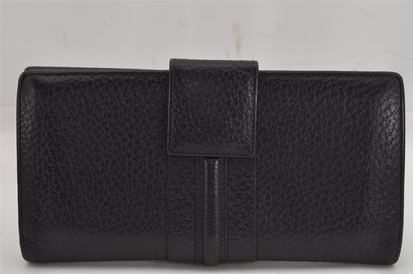 Authentic GUCCI Vintage Long Wallet Purse Leather 131847 Black 0500K