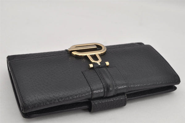 Authentic GUCCI Vintage Long Wallet Purse Leather 131847 Black 0500K