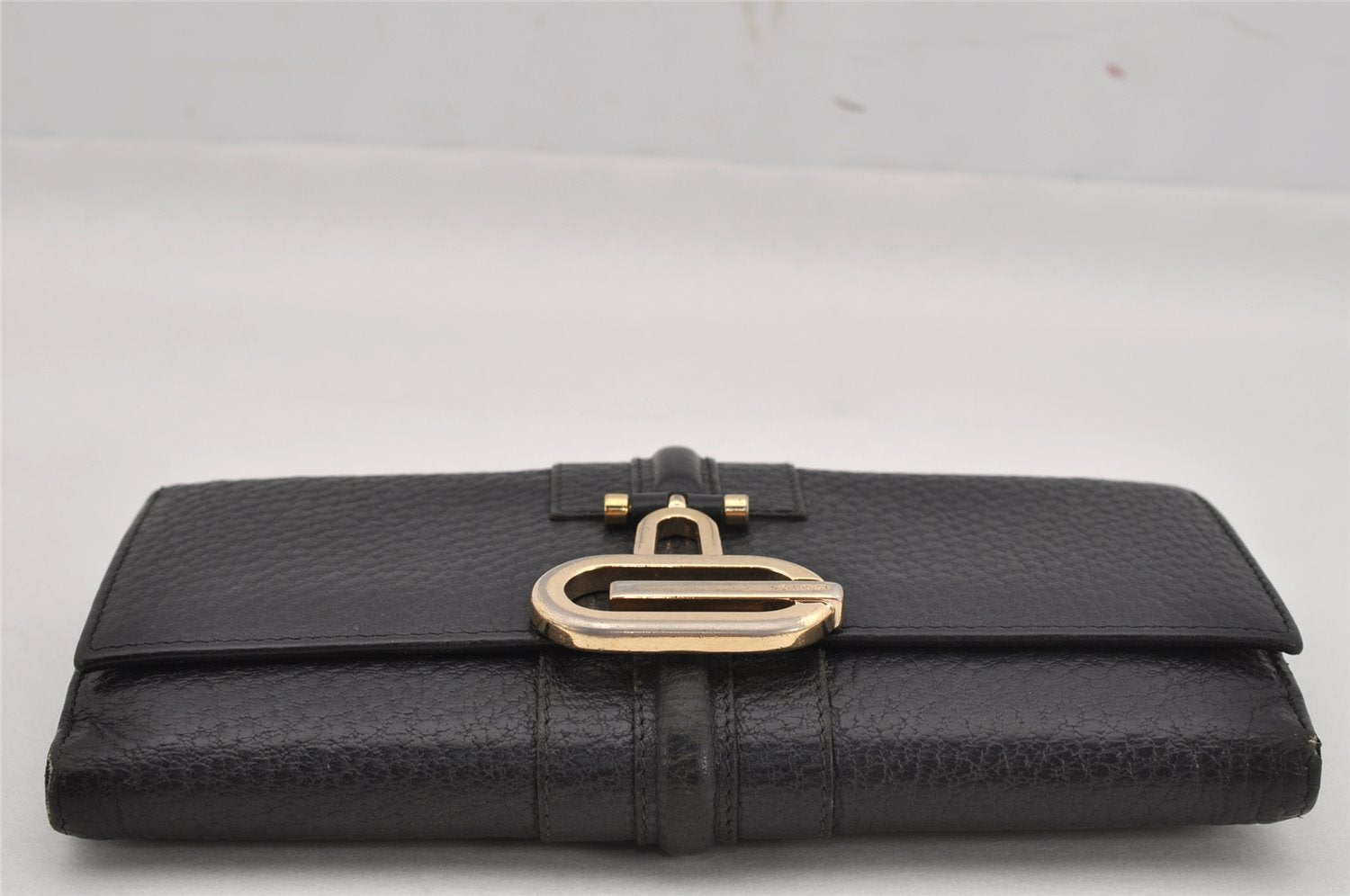 Authentic GUCCI Vintage Long Wallet Purse Leather 131847 Black 0500K