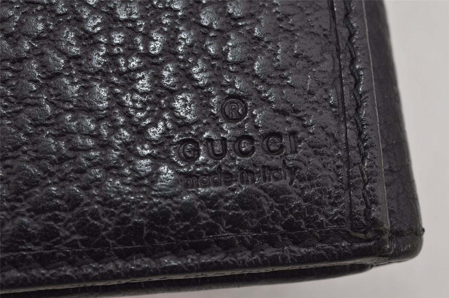 Authentic GUCCI Vintage Long Wallet Purse Leather 131847 Black 0500K