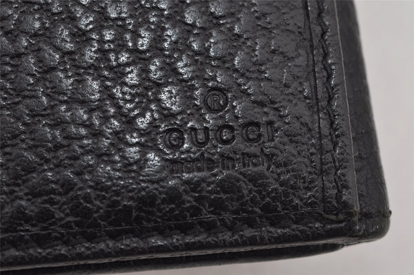 Authentic GUCCI Vintage Long Wallet Purse Leather 131847 Black 0500K