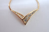 Authentic Christian Dior Rhinestone Gold Tone Chain Pendant Necklace CD 0501J