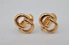 Authentic Christian Vintage Clip-On Dior Earrings Gold Plating CD 0502J