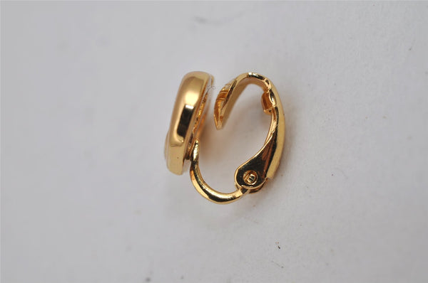 Authentic Christian Vintage Clip-On Dior Earrings Gold Plating CD 0502J