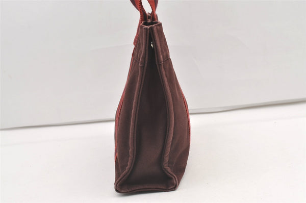 Authentic HERMES Vintage Fourre Tout PM Hand Tote Bag Canvas Wine Red 0502K