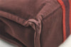 Authentic HERMES Vintage Fourre Tout PM Hand Tote Bag Canvas Wine Red 0502K