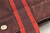 Authentic HERMES Vintage Fourre Tout PM Hand Tote Bag Canvas Wine Red 0502K