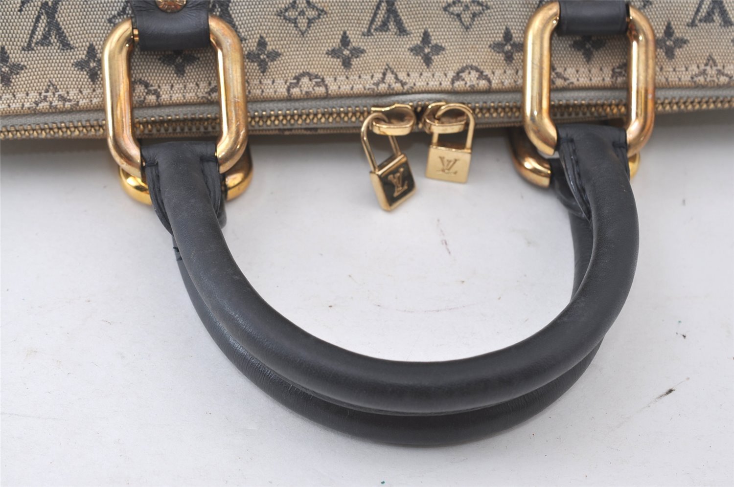 Authentic Louis Vuitton Monogram Mini Alma Ron Hand Bag Blue M92205 LV 0503J