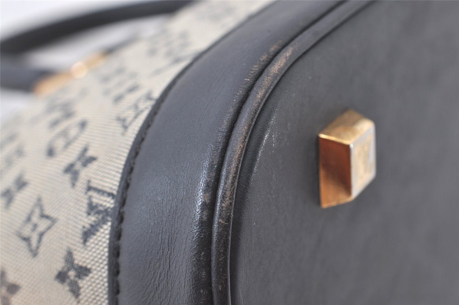 Authentic Louis Vuitton Monogram Mini Alma Ron Hand Bag Blue M92205 LV 0503J