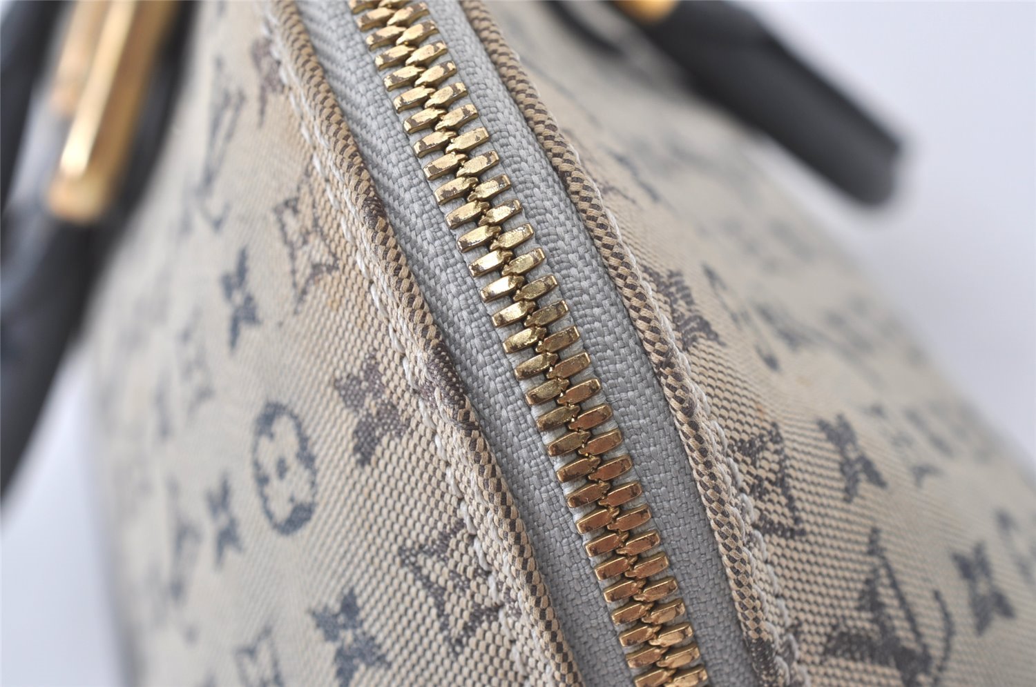 Authentic Louis Vuitton Monogram Mini Alma Ron Hand Bag Blue M92205 LV 0503J