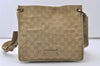 Authentic GUCCI Shoulder Cross Body Bag GG Canvas Leather 91762 Beige 0504J
