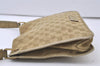 Authentic GUCCI Shoulder Cross Body Bag GG Canvas Leather 91762 Beige 0504J