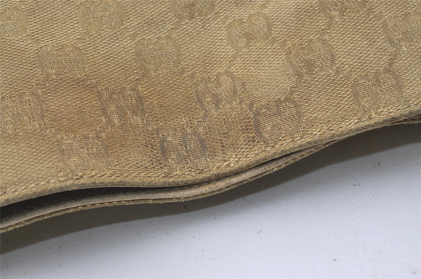 Authentic GUCCI Shoulder Cross Body Bag GG Canvas Leather 91762 Beige 0504J