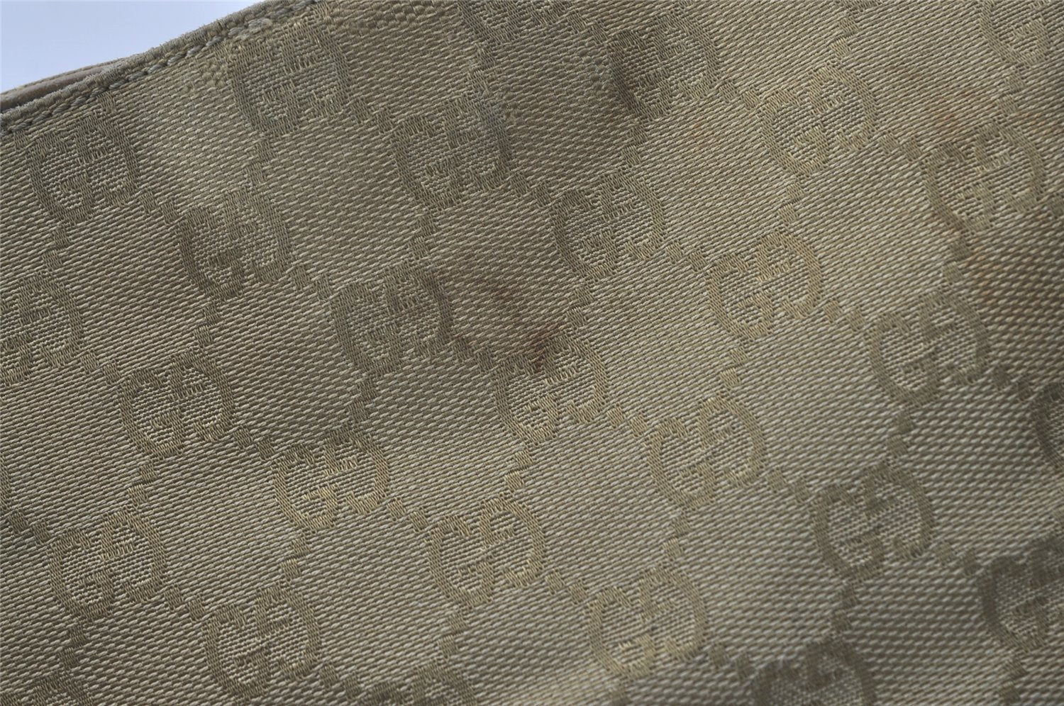 Authentic GUCCI Shoulder Cross Body Bag GG Canvas Leather 91762 Beige 0504J