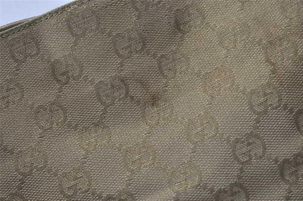 Authentic GUCCI Shoulder Cross Body Bag GG Canvas Leather 91762 Beige 0504J