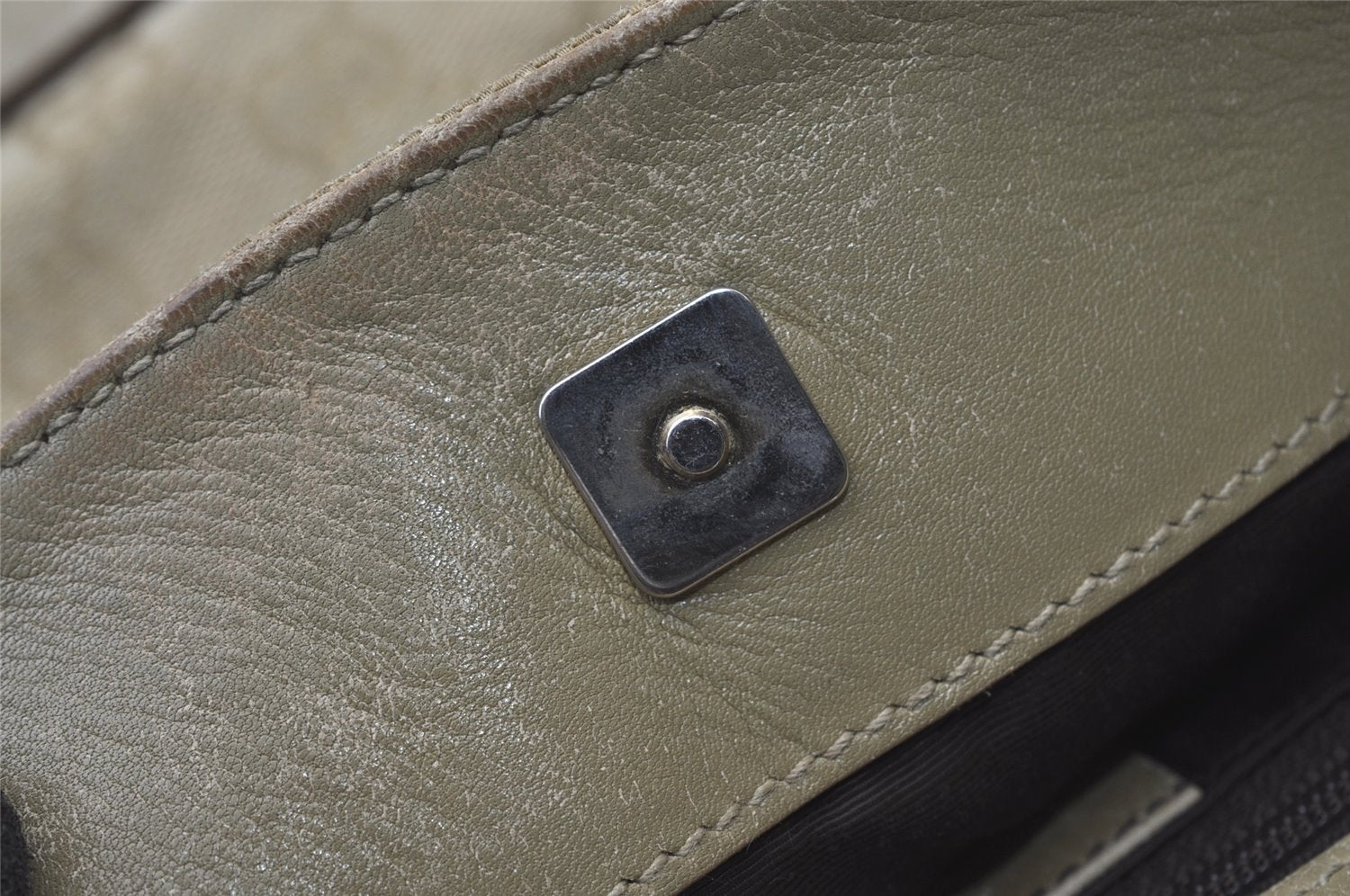 Authentic GUCCI Shoulder Cross Body Bag GG Canvas Leather 91762 Beige 0504J