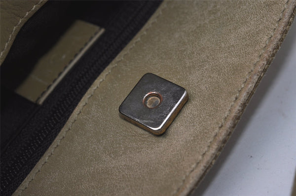 Authentic GUCCI Shoulder Cross Body Bag GG Canvas Leather 91762 Beige 0504J