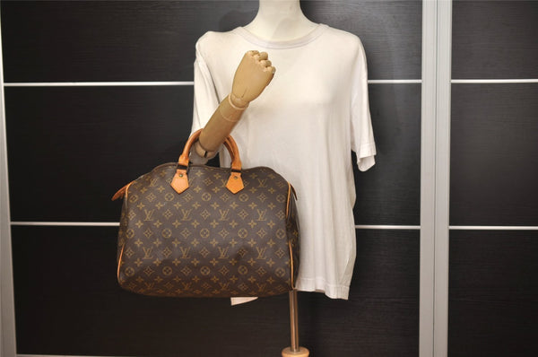 Authentic Louis Vuitton Monogram Speedy 35 Hand Boston Bag M41524 LV Junk 0505K