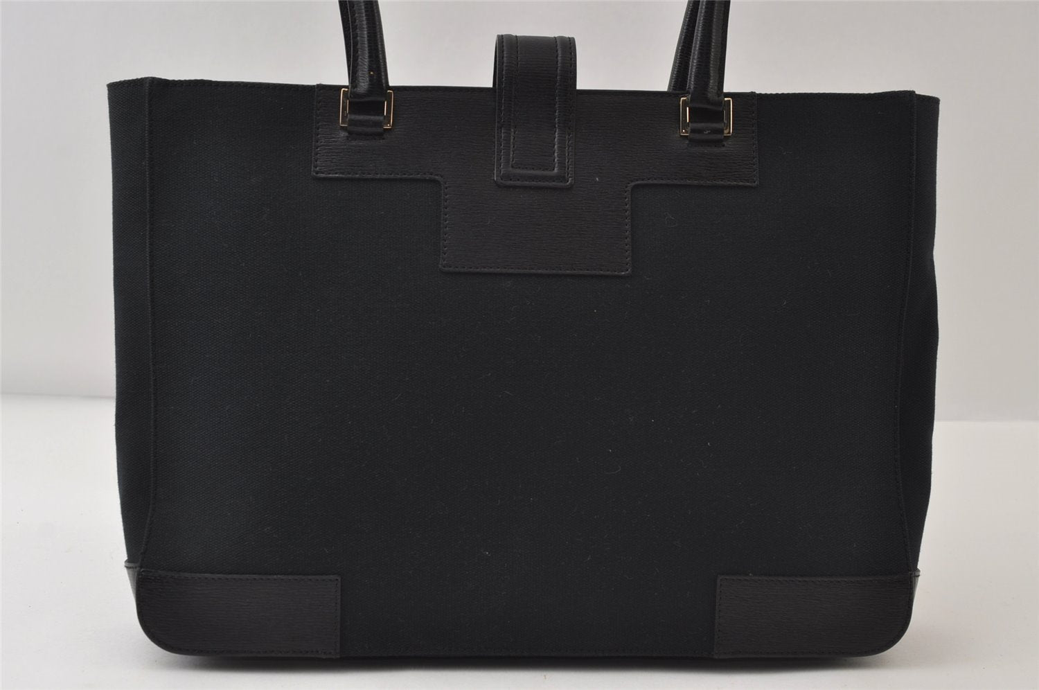 Authentic GUCCI Vintage Shoulder Tote Bag Canvas Leather 0021109 Black 0506J