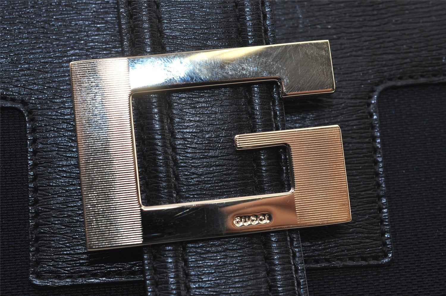 Authentic GUCCI Vintage Shoulder Tote Bag Canvas Leather 0021109 Black 0506J