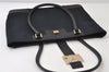 Authentic GUCCI Vintage Shoulder Tote Bag Canvas Leather 0021109 Black 0506J