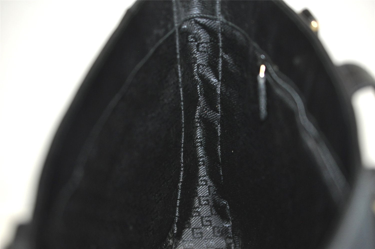 Authentic GUCCI Vintage Shoulder Tote Bag Canvas Leather 0021109 Black 0506J